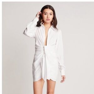 Viral Choosy Crosby St deep plunge white dress